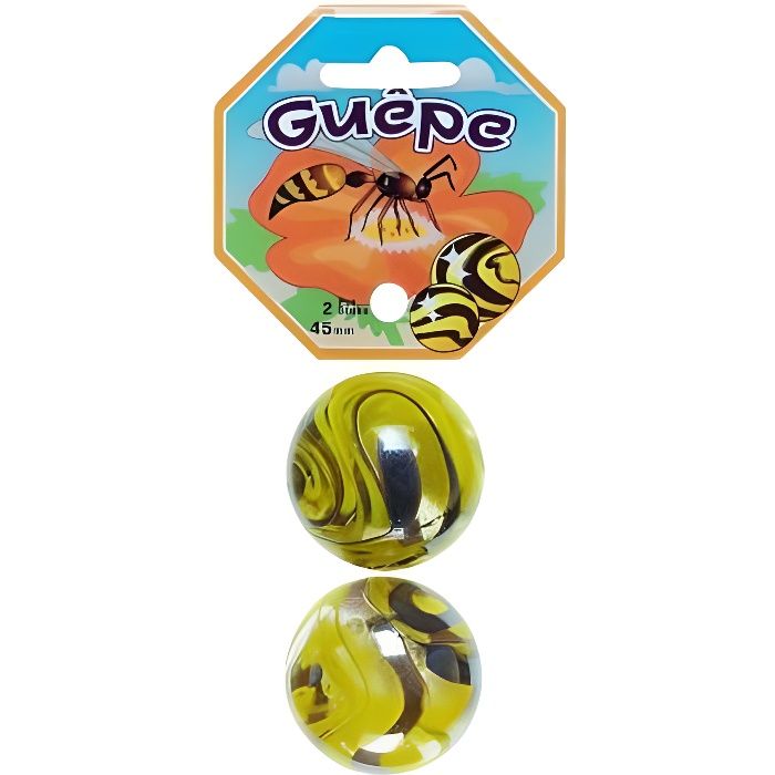 Filet De 2 Boulards / Calots Guepe 4.5Cm - Bille Jeu De Recreation