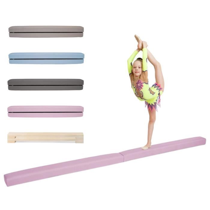 MAMOI Poutre d'équilibre pliante pour enfants (207 cm), Poutre de gymnastique en hauteur anti-dérapant pour enfants, Rose