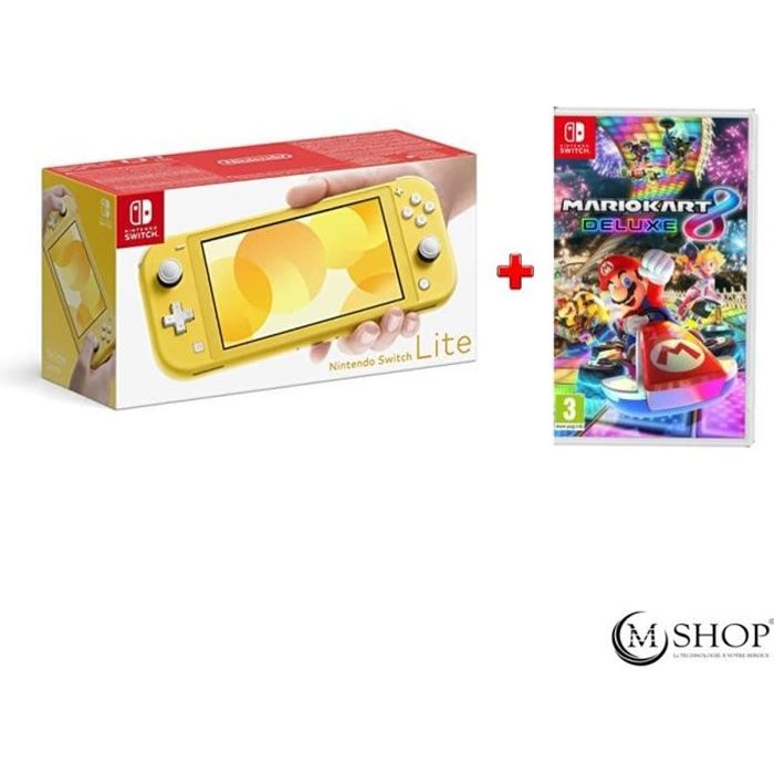 Pack Nintendo Switch Lite Jaune + Mario Kart 8 Deluxe