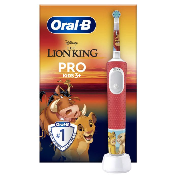 Oral-B Pro Kids3+ Brosse à dents électrique enfant Le Roi Lion Disney 1 Brossette Brossage Doux Minuteur et Vibrations