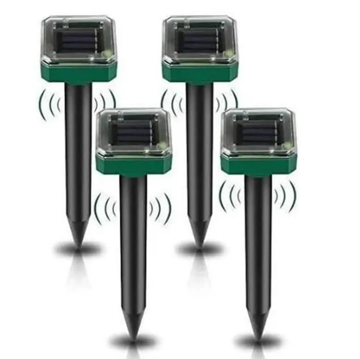 Lot De 4 Répulsifs à Taupes Solaires – Ultrasons Et Vibrations – Étanche IP65 – Pour Jardin, Pelouse – Protection Jusqu’à 700 M² Par Appareil