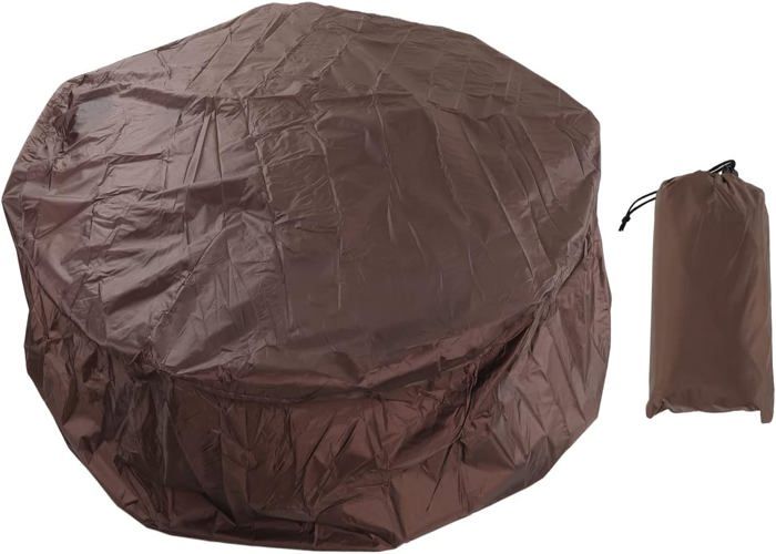 Couverture De Protection Pour Spa / Bain à Remous Extérieur Ronde - Tissu Polyester Imperméable 190T, 215x70 Cm