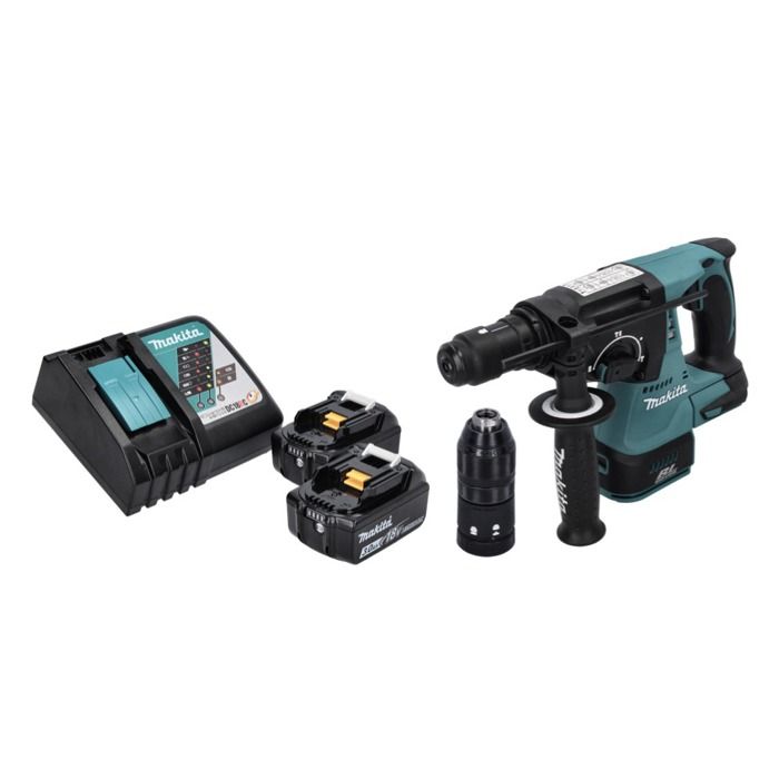 Makita DHR 243 RT1 Marteau perforateur sans fil 18 V SDS plus Brushless + 1x batterie 5 0 Ah + chargeur - vue 4