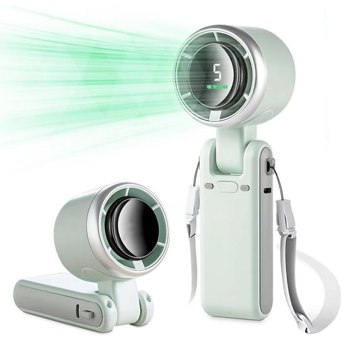 Ventilateur turbo portable 3 en 1 électrique pliable USB avec 5 vitessesventilateur tour de cou réglable à 180° - Hom