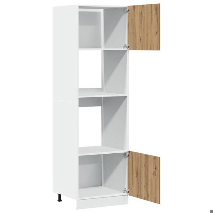 Promotion mai * Armoire à micro-ondes Lyon - Buffet de cuisine - chêne artisanal 60x57x207 cm EU8152856129