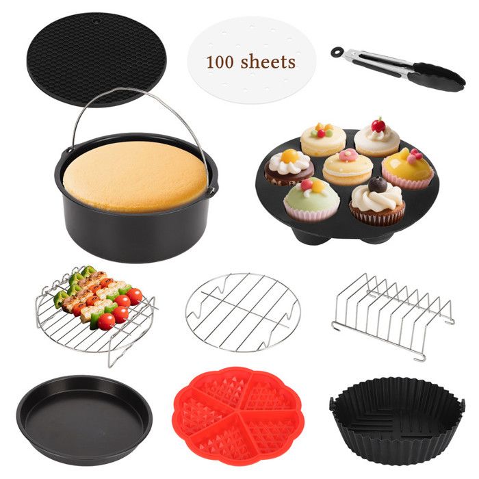 Accessoires air fryer 12 Pièces Air fryer Accessoires Sans BPA pour Aigostar COSORI Cecotec Ninja Philips 55L 6L 62L 65L
