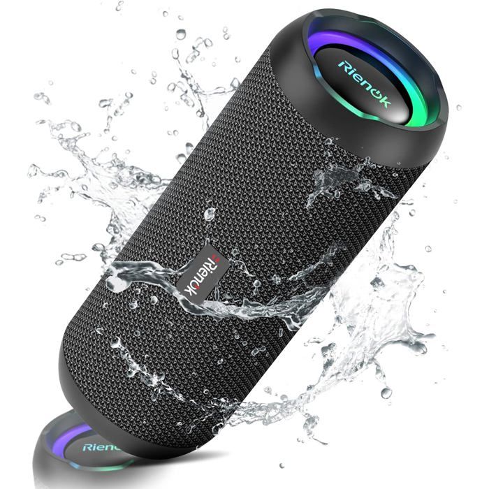 Ortizan Enceinte Bluetooth Portable Sans Fils.lumière LED, IPX7 Lecture