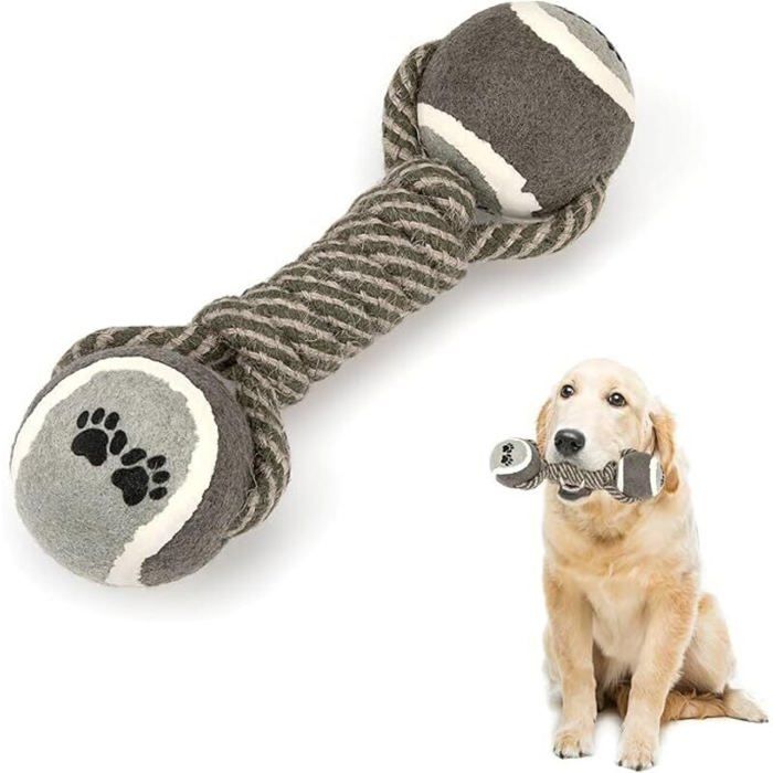 1pc Jouet pour Chiens Cordes pour Animal de Compagnie avec Balle Indestructible Jouet à Mâcher pour Chiot Petit Moyen Gros Label