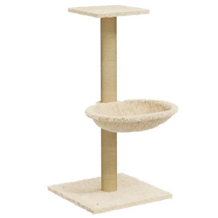 Haut de gamme - Arbre à chat avec griffoir en sisal - Crème 74 cm EU03_3547402 Haut de gamme - Arbre à chat avec griffoir en sisal - Crème 74 cm EU03_3547402
