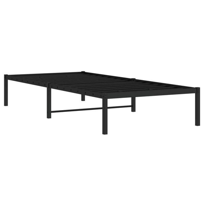 Métal Cadre de lit - BURKE - sans matelas - 1 PERSONNE - noir 90x190 cm BB1896