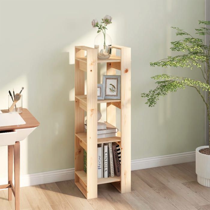 Cabinet de Livre SOLOMOON CHIC Bibliothèque Polyvalente - Pour enfant/adulte - 41x35x125 cm pin massif BB1937