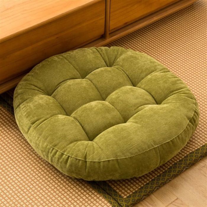 Coussin de chaise rond - MICH - 55 cm - Vert - 1 pièce - Soutien lombaire - Doux et respirant - Polyvalent