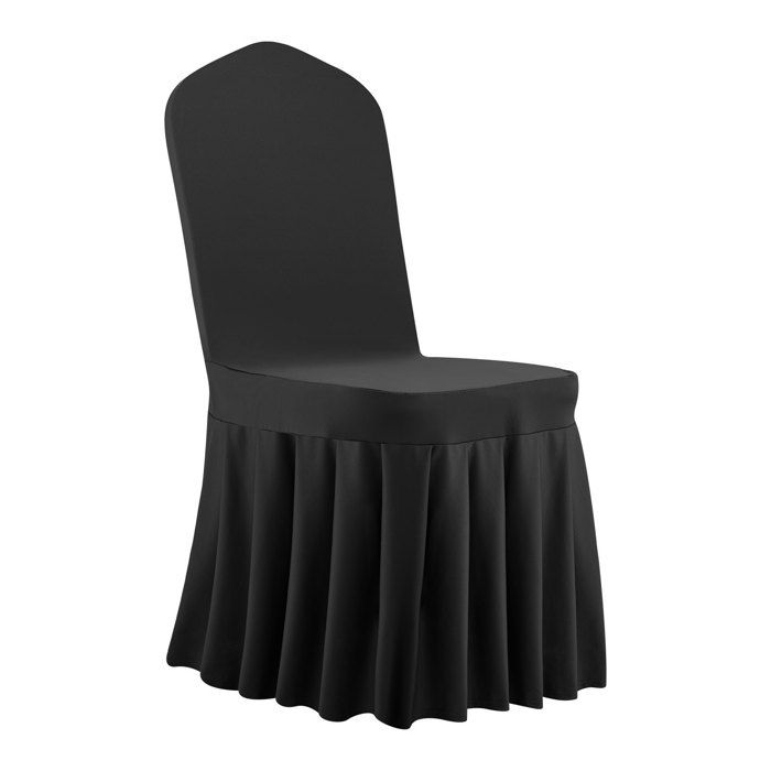 Housse de Chaise Extensible 30PCs Noir pour Mariage Salle à Manger et Banquet