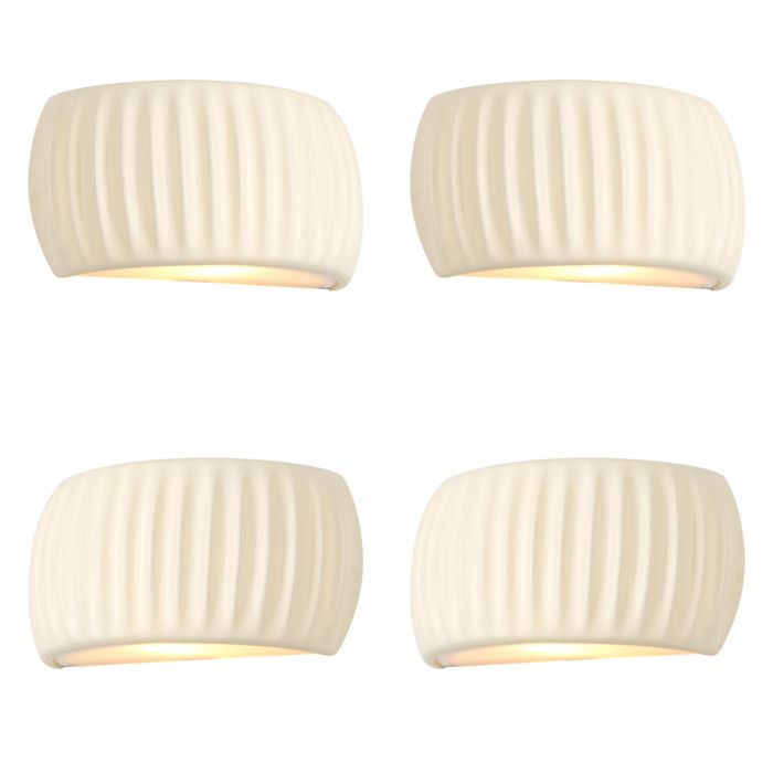 Diday 4pcs Applique Murale Moderne LED Lampe Murale Intérieur Abat-jour en Résine Design Demi - cercle 10W Eclairage de Murale Chaud
