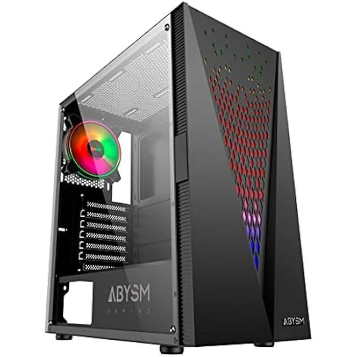 Boîtier PC Gamer - ABYSM - Danube - Noir - Panneau en Verre Trempé - USB 3.0 et 2.0