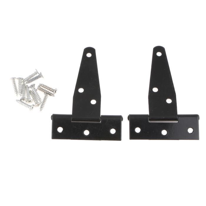 1 Paire Robuste T Charniere Armoire Hangar Porte Te Charniere Noir
