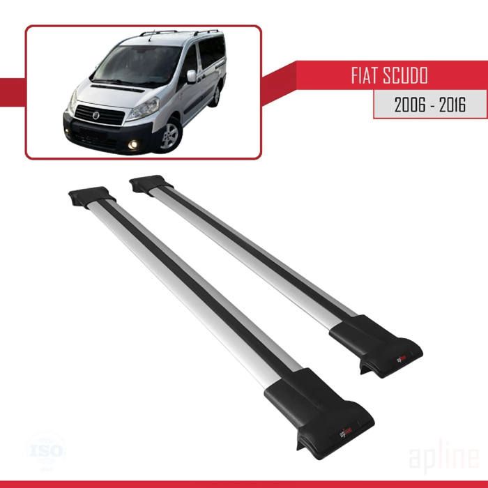 Barres de Toit FLY Modèle Railing pour Fiat Scudo 2006-2016 - APLINE - Gris - Charge utile < 300 kg - Aluminium - Auto