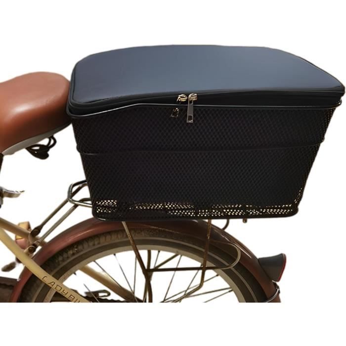 Panier De Velo Arriere 40 X 30 X 20 Cm Grand Panier De Velo En Metal Noir Avec Vetements De Panier Arriere De Velo L124 Cdiscount Sport