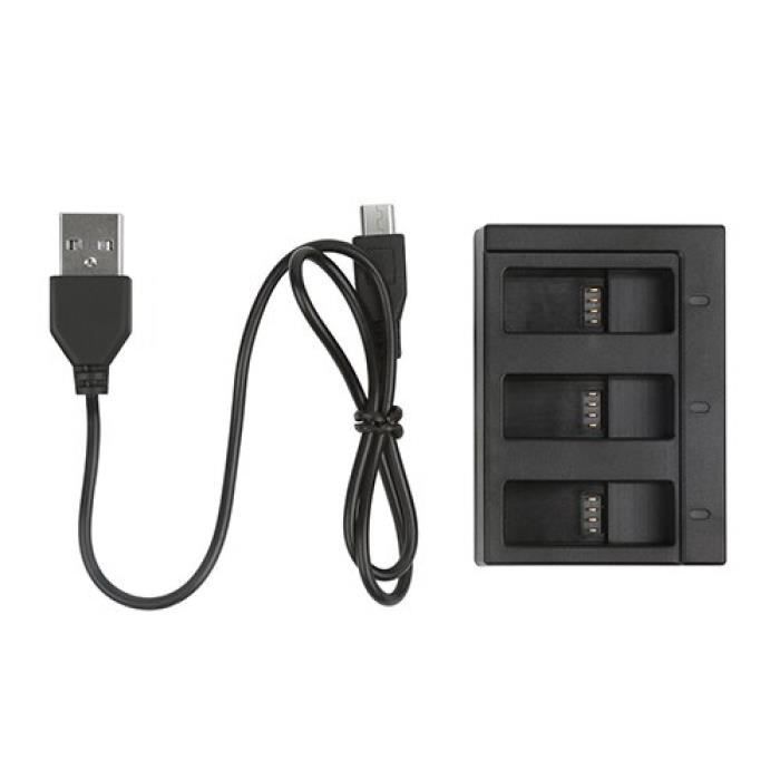 Prise vue double-trois ports Slot AHDBT-501 chargeur batterie GoPro Hero 8 7 6 5 came noire avec câble USB Go Pro Hero 8 accessoire