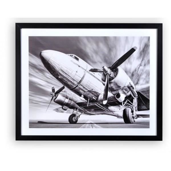 Tableau Cadre Avion Noir Et Blanc 50 X 40 Cm C Achat Vente Tableau Toile Cdiscount