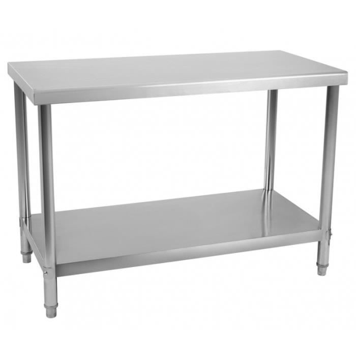 Table De Travail Professionnelle Acier Inox Pieds Ajustable 120 X
