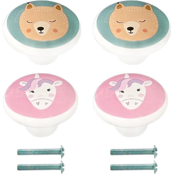 Lot 4 boutons de meuble enfant étoiles blanc Chrisligne L.49 x L.49 mm