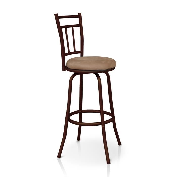 Chaise Haute De Bar Style Industriel Pivotant Oldy Acier Et Bois