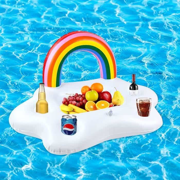 Bar Flottant Ananas Gonflable Pour Piscine – Porte-gobelets 6 Trous, 75x45 Cm, En PVC Alimentaire