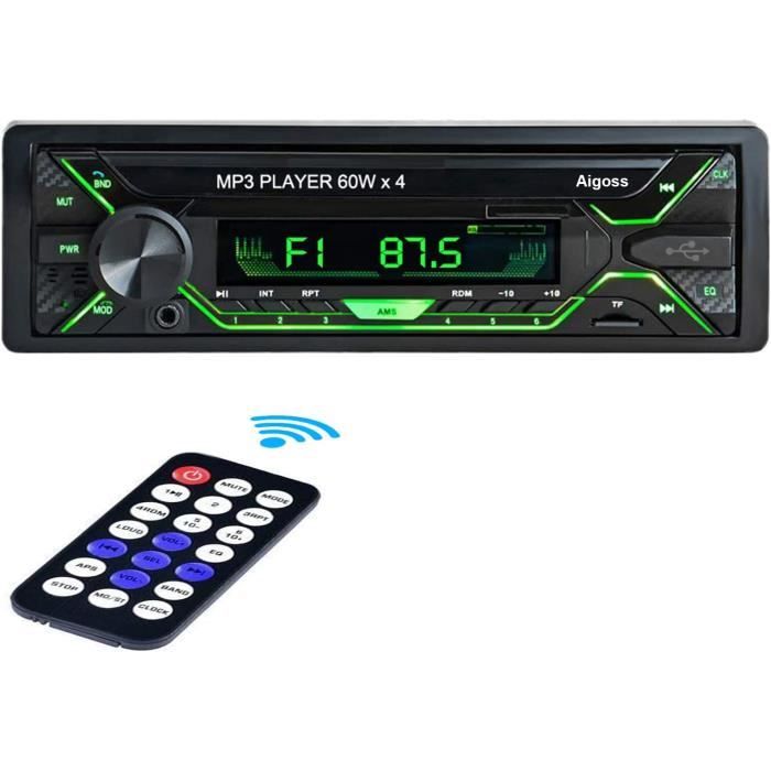 Acheter Lecteur Mp3 de voiture autoradio Bluetooth FM AUX en USB Tuner Radio  avec affichages de segments LED lecteur multimédia 1 Din pour voiture