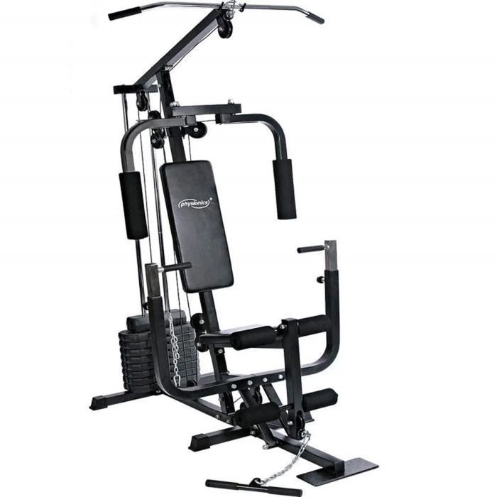 Physionics® Station de Musculation Multifonction - Résistance Max. jusqu'à 160 kg - Banc d'Haltérophilie Complet, Gym