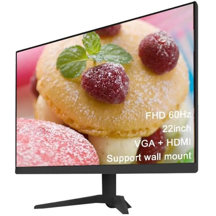1920 * 1080 Panneau TN Écran Ordinateur Angle De Vision Ultra-Large Entrée HDMI VGA pour Game Office YAOJP FHD Moniteur Gaming 22 /'/' Filtre La Lumière Bleue sans Scintillement Ecran