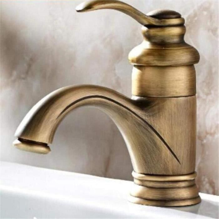 Robinet Lavabo Vintage En Laiton Massif – Design Unique, Pièce De Collection