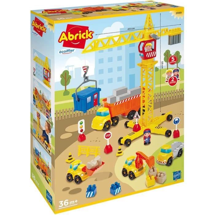 Jouets Ecoiffier -486 - Sac de briques à empiler Abrick – Jeu de  construction pour enfants – 50 pièces – Dès 18 mois – Fabriqué en France