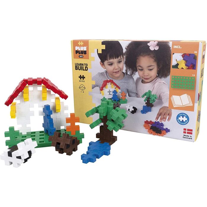 Kit De Construction PLUS PLUS Colorverse BIG 60 Pièces - Pour Enfants Dès 1 An, 10 Couleurs, Plaque De Base Incluse