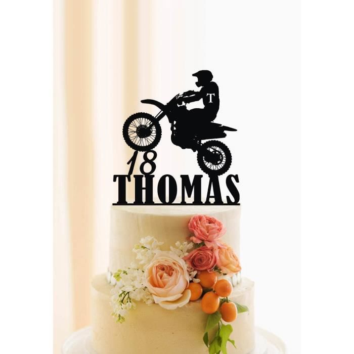 Gateau D Anniversaire Avec Decoration Moto Personnalisable Avec Nom Et Age 760 Cdiscount Beaux Arts Et Loisirs Creatifs