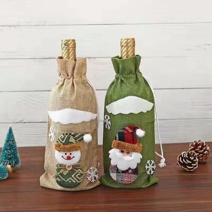 Lot De 10 Sacs En Toile De Jute Pour Bouteille De Vin - Cordon De Serrage - Emballage Cadeau Naturel Et R√©utilisable