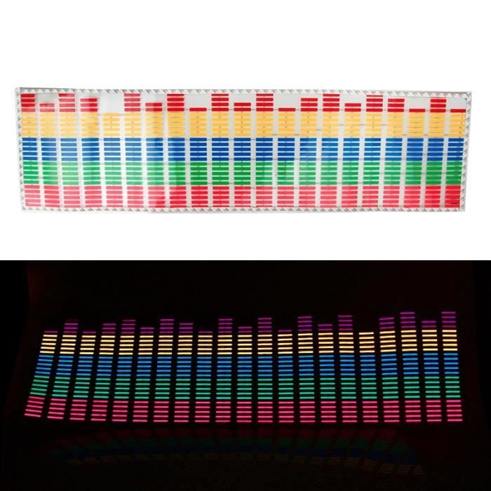 Band LED Rythmique Pour Voiture - 45x11cm, Capteur Sonore - S'allume Avec La Musique - Alimentation 12V - Couleurs Multiples - 9
