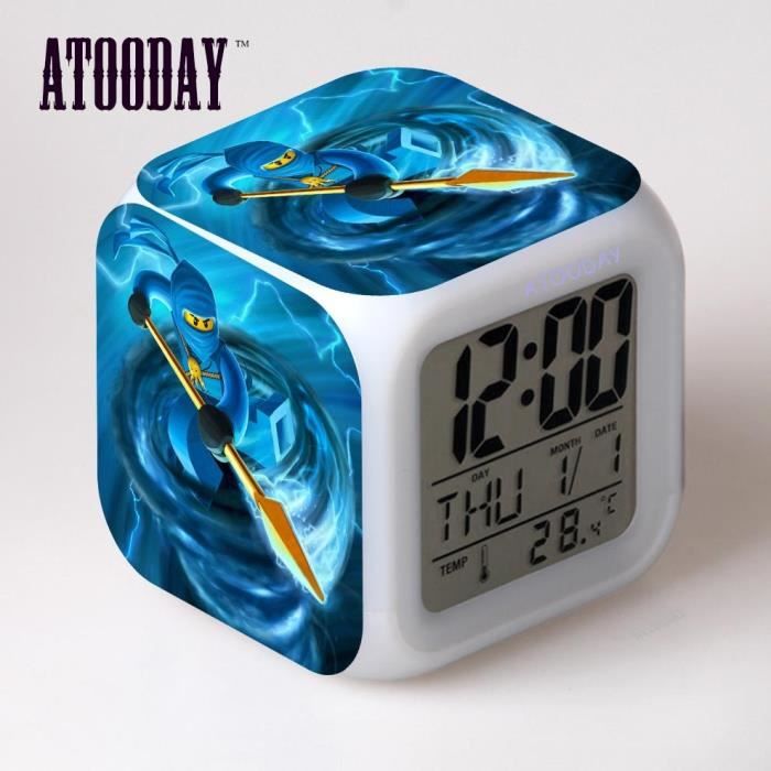 Horloge,Ninjago réveil Led lumière numérique pour