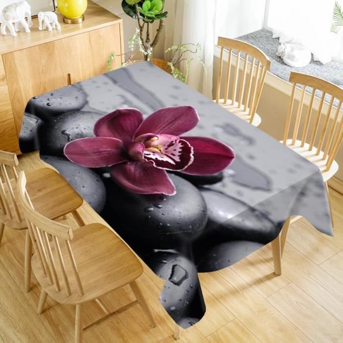 Nappe rectangulaire en toile cirée Orchidée - l 240 cm