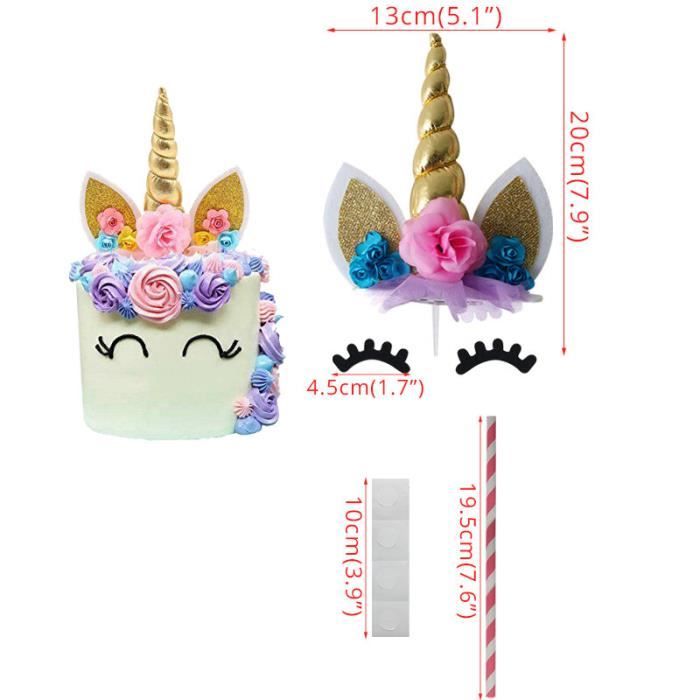 Figurine Gâteau Baptême Licorne 10cm - Dekora 310137