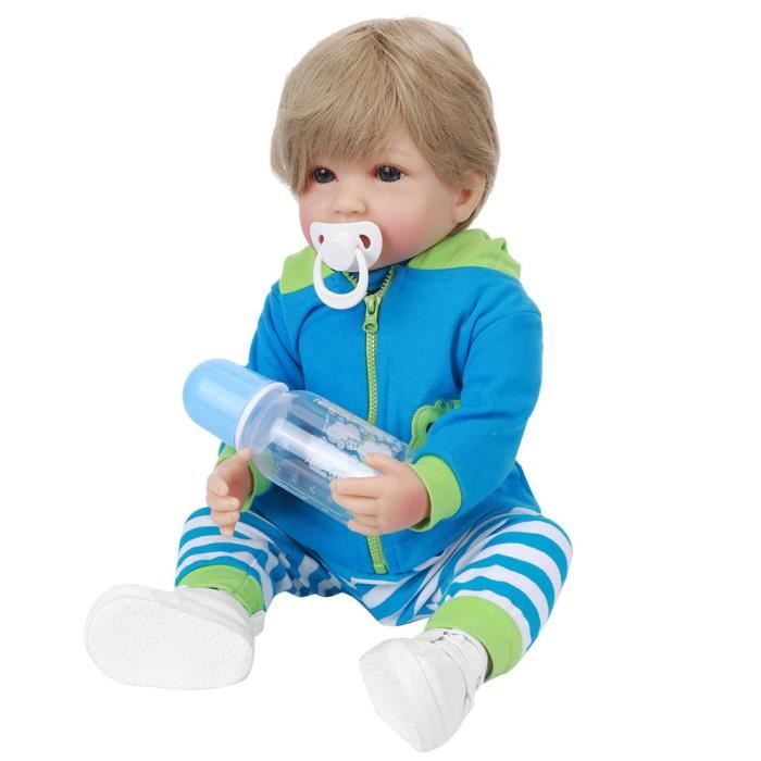 Fydun Poupee bebe Plein corps silicone garcon bebe poupee realiste bebe poupee enfants jouet cadeau d anniversaire 55 cm Cdiscount Jeux Jouets
