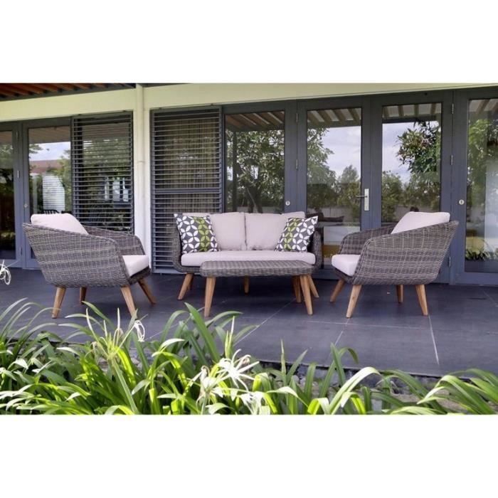 Salon Bas De Jardin En Resine Tressee Ronde Un Canape Deux