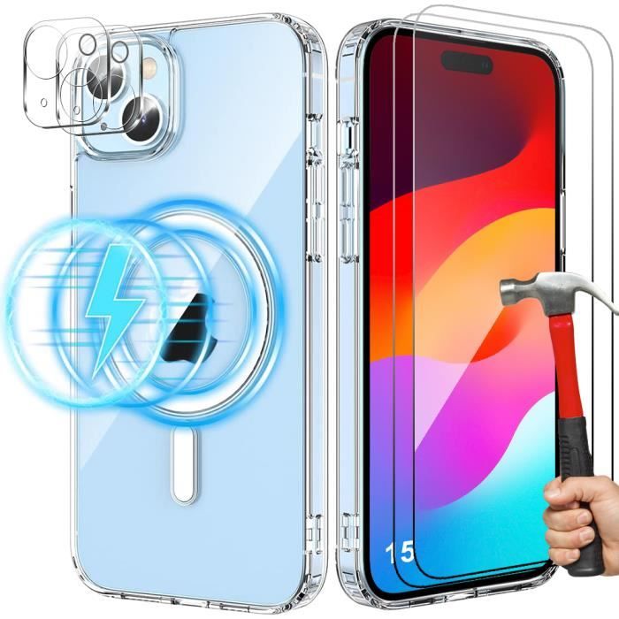 Coque Mate Avec Bague Magnétique – Compatible IPhone 16 à 12 Et X, Support Intégré, Neuf