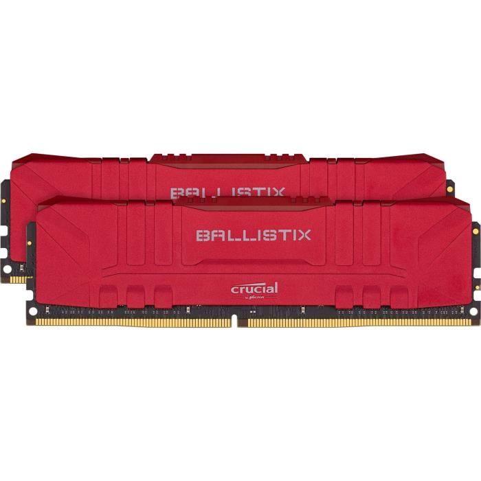 Vente Memoire PC CRUCIAL Ballistix Red 2x16GB (32GB Kit) DDR4 3000MT/s  CL15 pas cher
