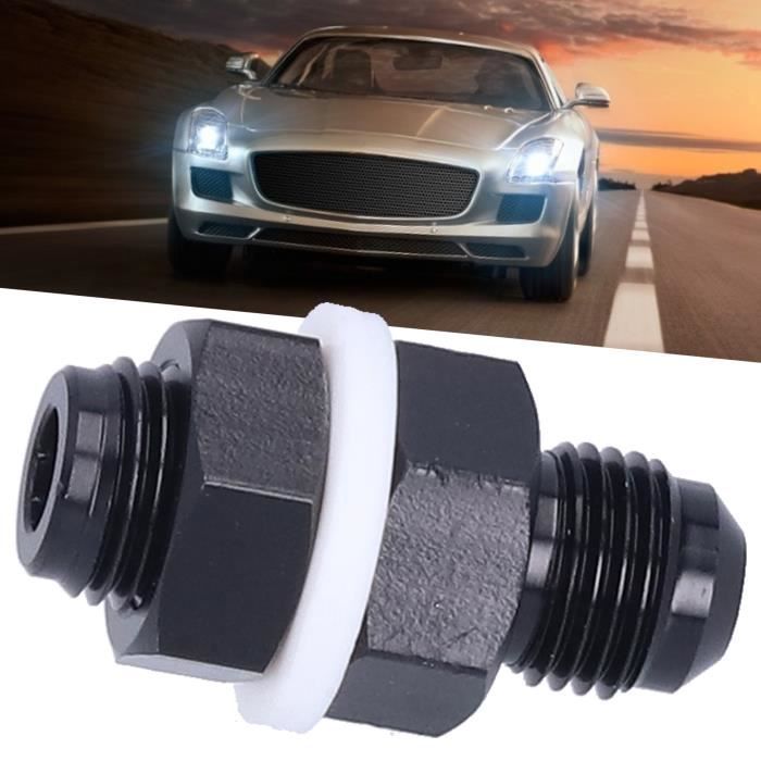 Adaptateur De Raccord De Cloison Pour Pile à Combustible - En Aluminium Noir, Avec Rondelle PTFE | AN8, AN10, AN12