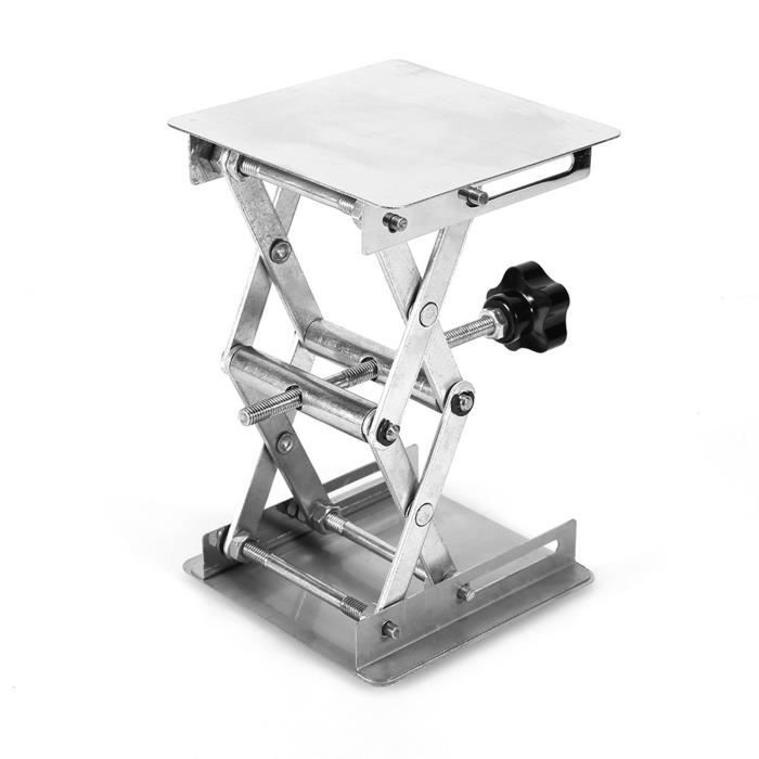 Plateforme De Levage Laboratoire 100x100mm - Jack De Levage En Aluminium Bleu - Support Réglable Jusqu'à 5kg