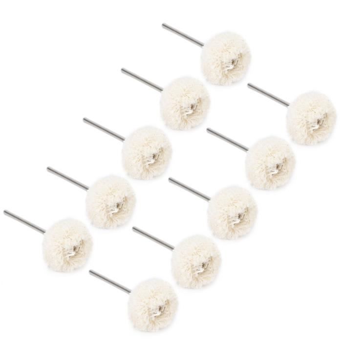 Lot De 10 Roues De Polissage Goliath Forme Champignon 3 Avec Tige 1/4 - Diamètre 3 Pouces - Pour Outil Rotatif