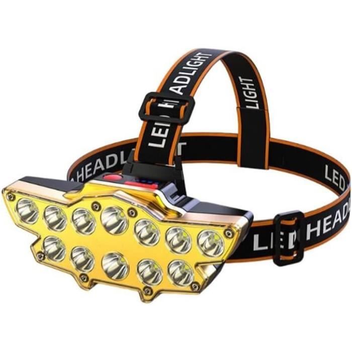 PETZL PIXA Lampe Frontale LED Professionnelle, 450 Lumens, IP68 Étanche, 3 Modes d'Éclairage, Noir/Jaune