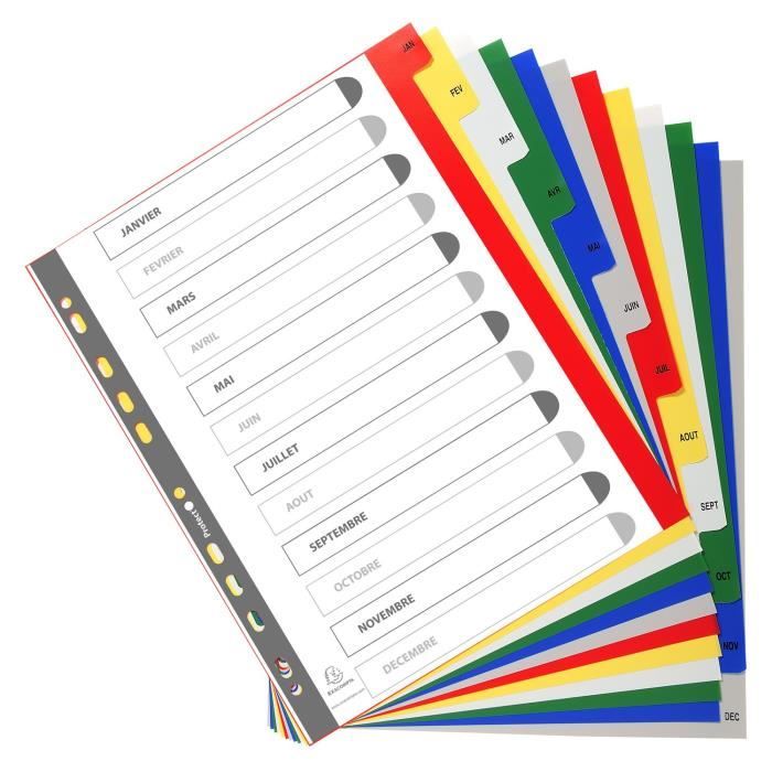 20 Intercalaires Imprim s Mensuel PP Couleurs 12 100e 12 Positions 20-intercalaires-imprim-s-mensuel-pp-couleurs-12-100e-12-positions