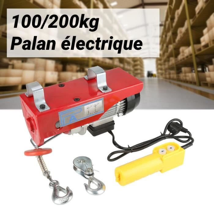 Palan Électrique 220V 100/200kg - Treuil à Câble Avec Crochet Acier Manganèse